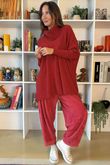 Beyond Terry Oversized Cowl Knit Deep Strawberry Marl